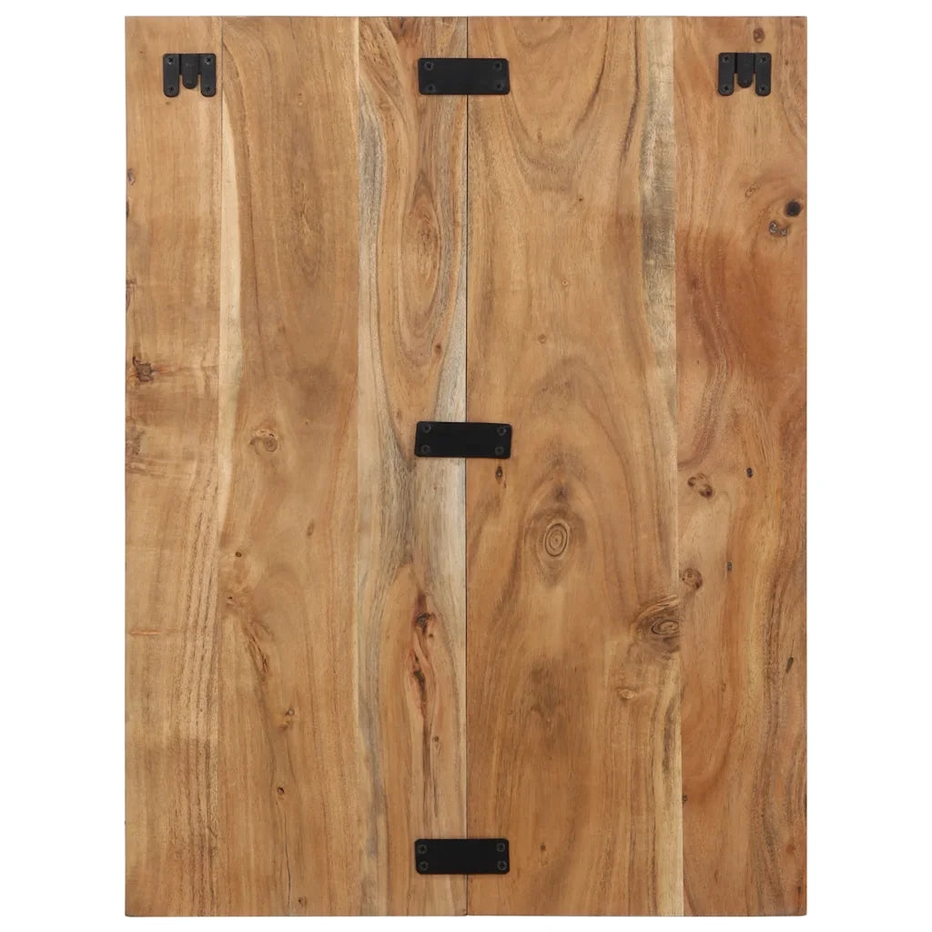Comodino-Tavolino da notte 60x32x80 cm in Legno Massello di Acacia