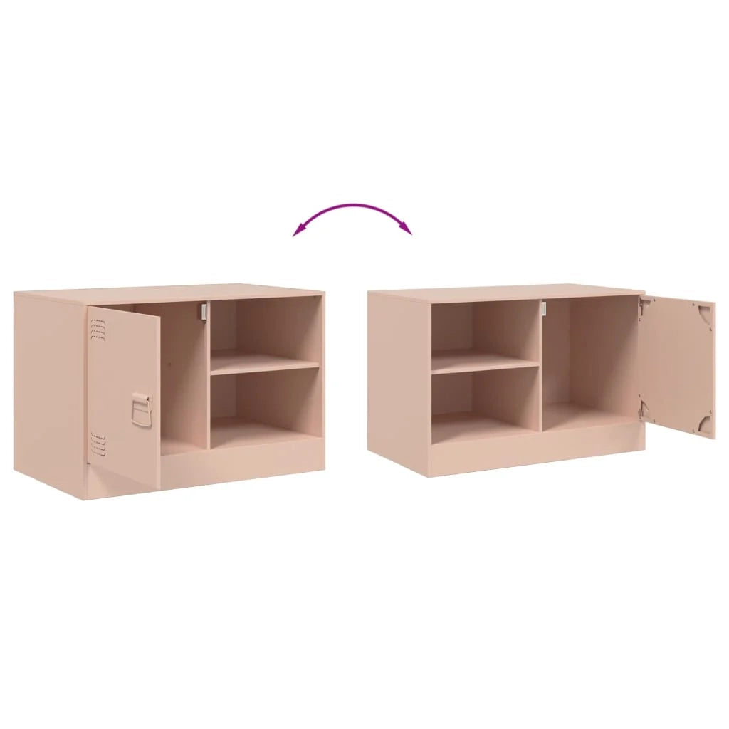 Mobile TV multimediale scaffale TV credenza mobile TV sala da pranzo soggiorno camera da letto 2 pezzi rosa 67 x 39 x 44 cm acciaio rosa 02_0028646