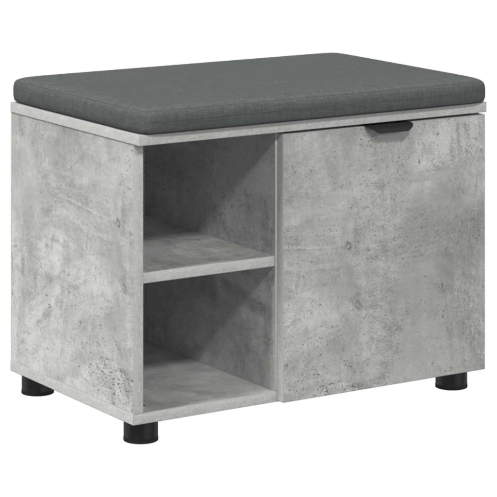 Panca per ingresso con cuscino Grigio Cemento 60 x 38 x 46 cm 891499