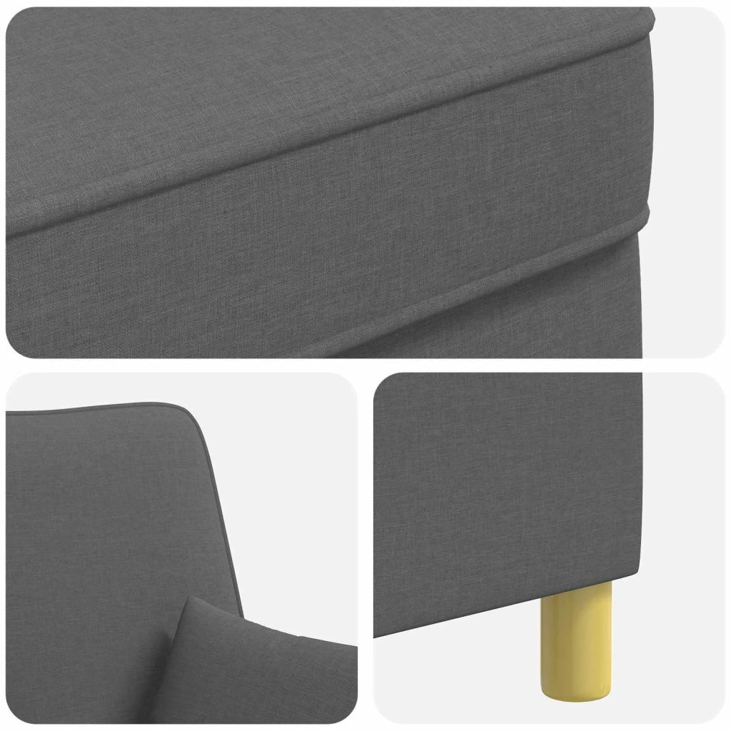 Poltrona XL con Cuscini Grigio Scuro Tessuto 42043484
