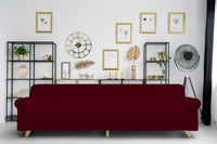 Copridivano Elasticizzato 4 Posti in Poliestere Bordeaux