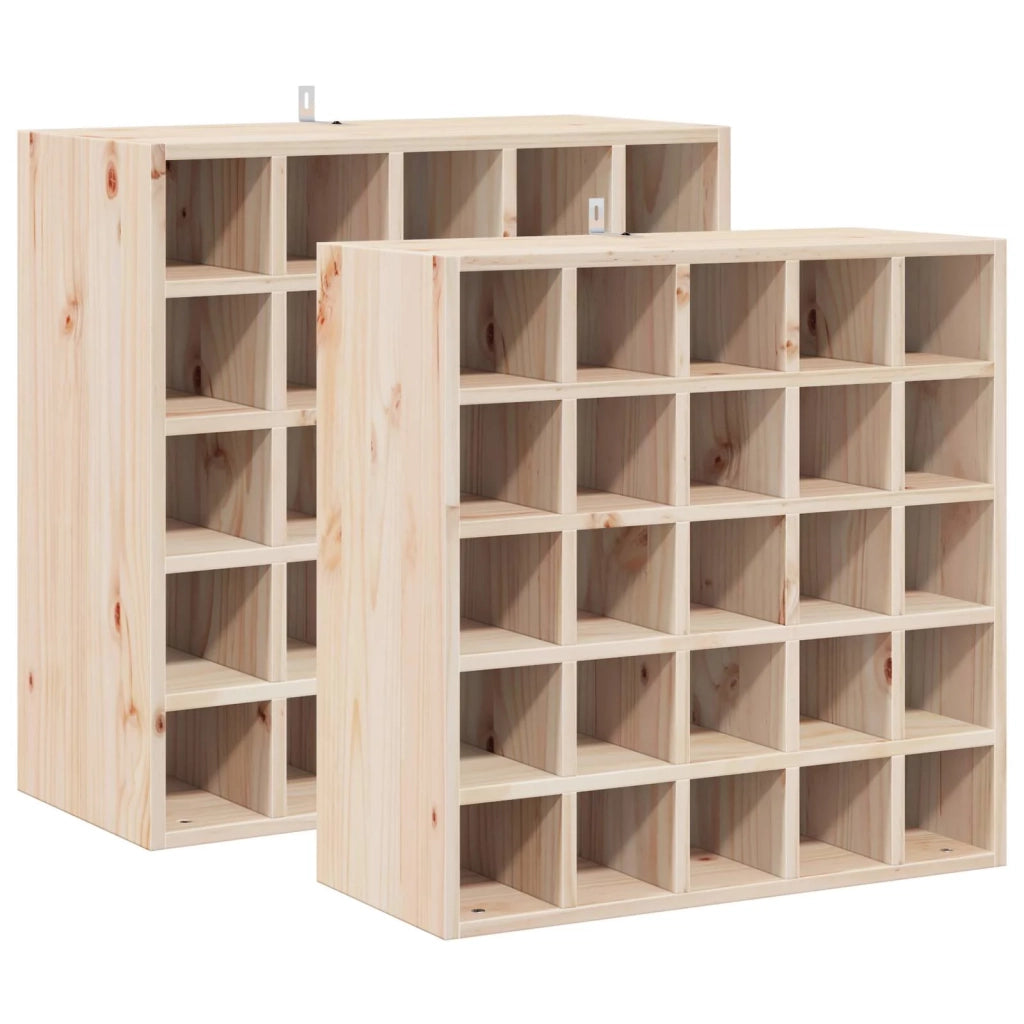 Portabottiglie 2 pcs Naturale 56 x 25 x 56 cm Pino massello
