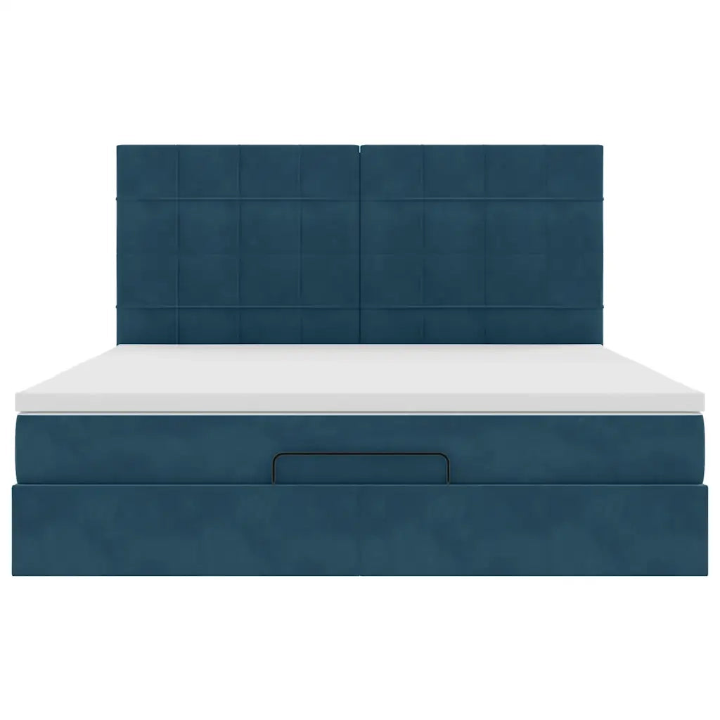 Struttura Letto Pouf con Materassi 180x200 cm Velluto