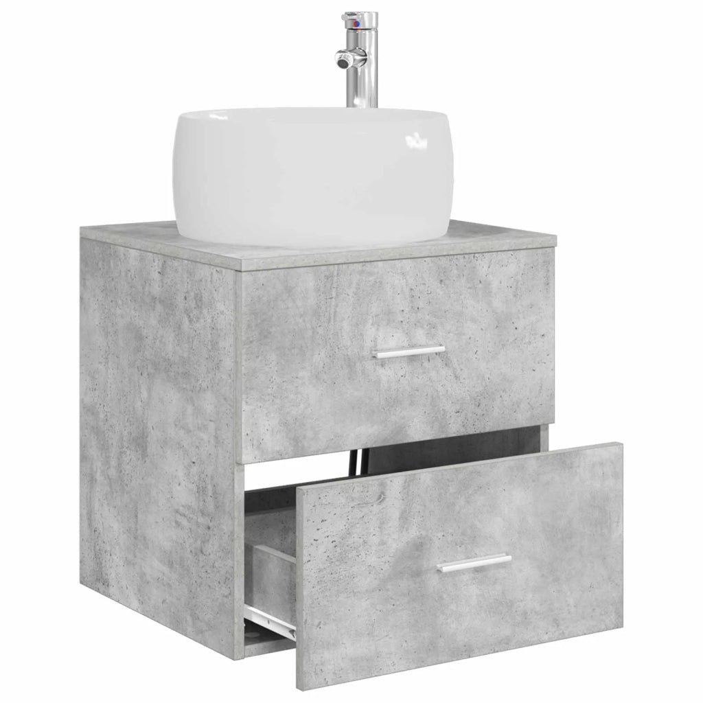 Mobile Lavabo da Parete Grigio Cemento 49,5 x 44,5 x 66 cm 890313