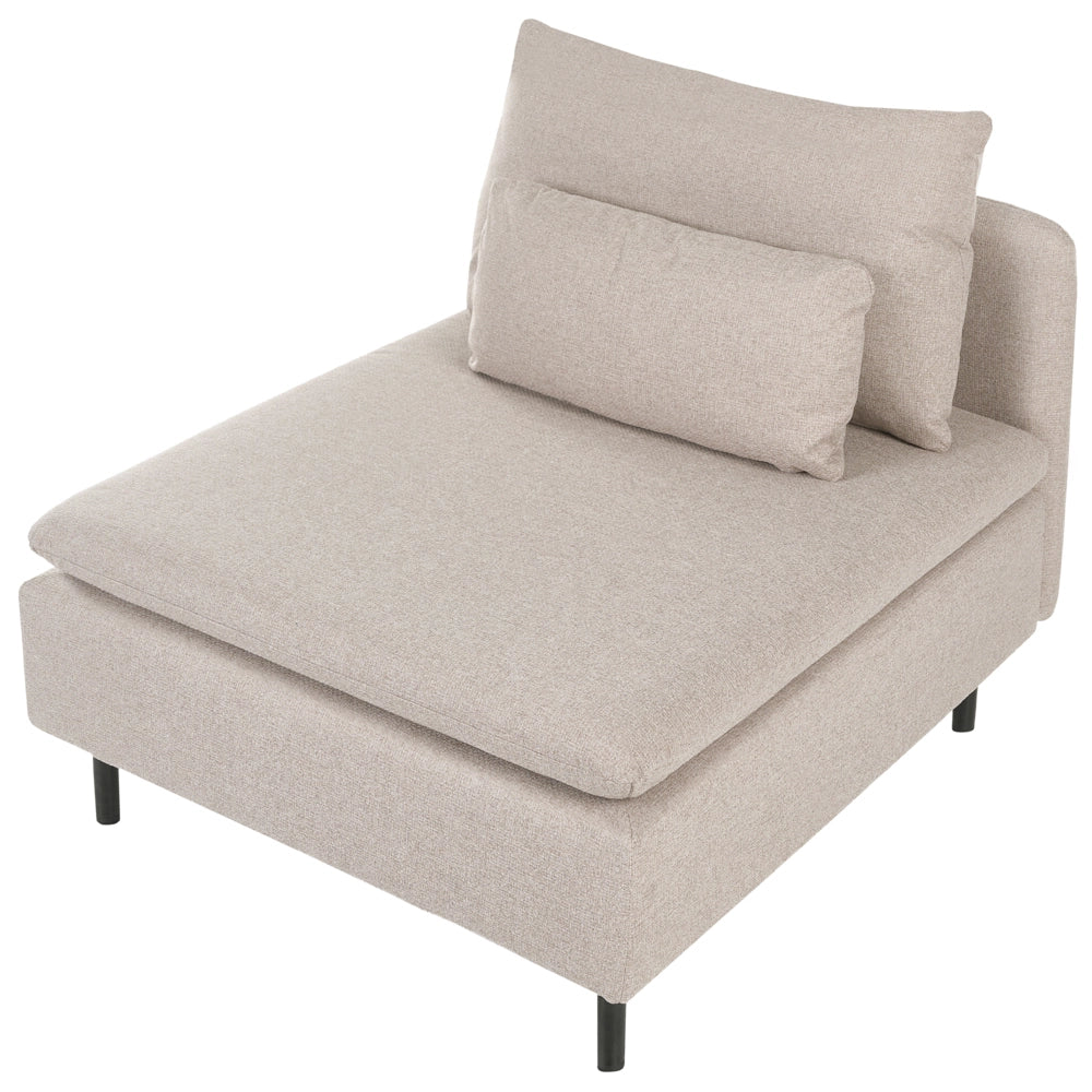 Divano componibile a 3 posti in tessuto tre elementi angolari beige stile moderno