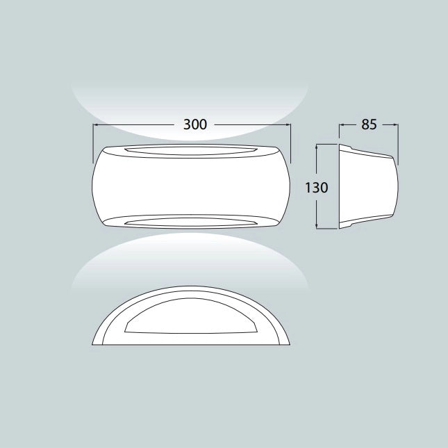 Fumagalli Francy Plafoniera Led 8,5w CCT Lampada da parete Grigio Opale E27 IP66