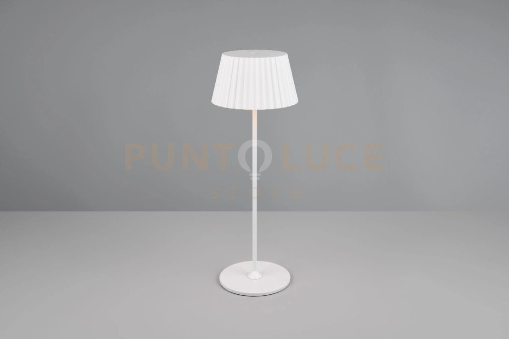 SUAREZ LAMPADA DA TAVOLO RICARICABILE METALLO BIANCA REGOLAZIONE INTESITA' TOUCH IP 44 H.39CM LED 1,5W 200lm, 3000K