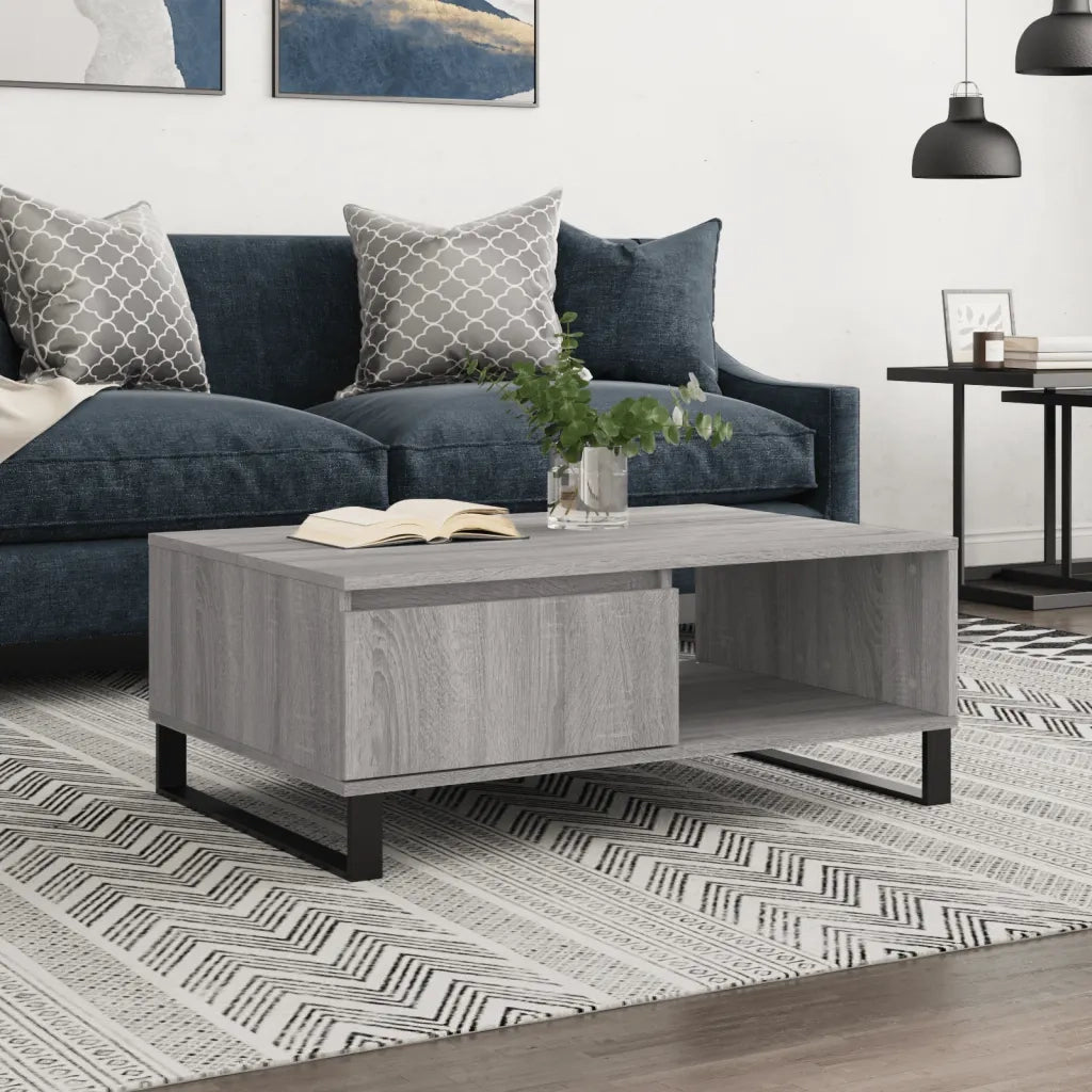 Tavolino da salotto | Tavolino da caff¨¨ | Tavolino da Soggiorno Grigio Sonoma 90x60x35 cm Legno Multistrato