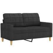 Divano | Divano da soggiorno | Sofa a 2 Posti Nero 120 cm in Tessuto
