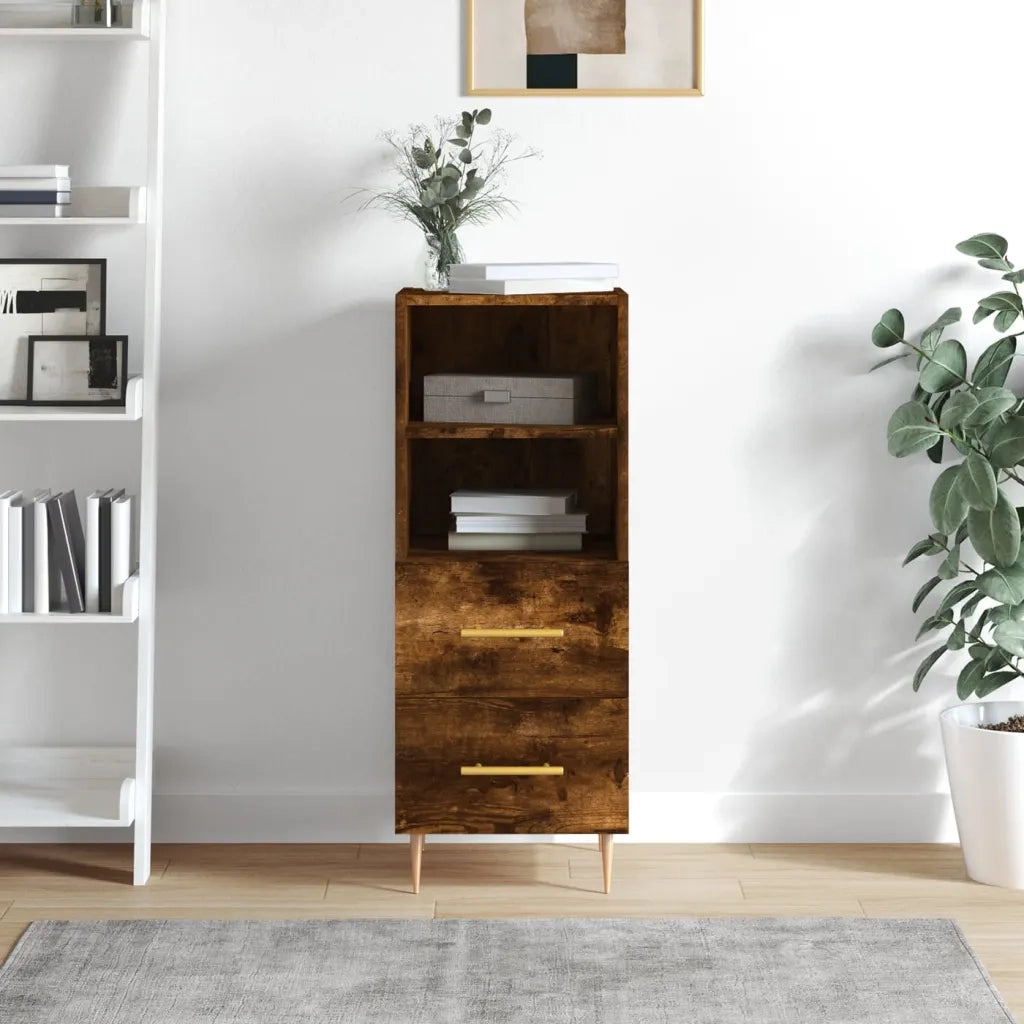 Credenza Rovere Fumo 34,5x34x90 cm in Legno Multistrato 828657