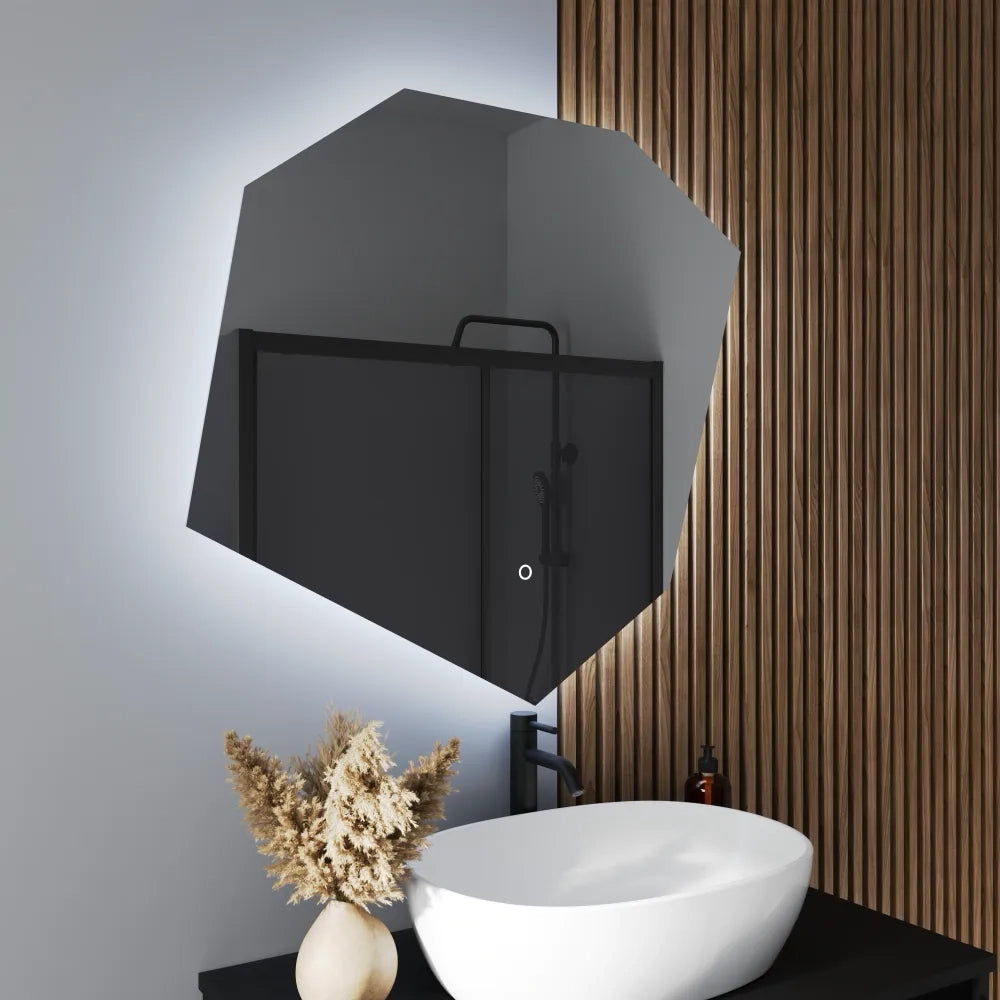 Specchio led 80x75cm retroilluminato luce calda, neutra, fredda e funzione anti-appannamento | Nash