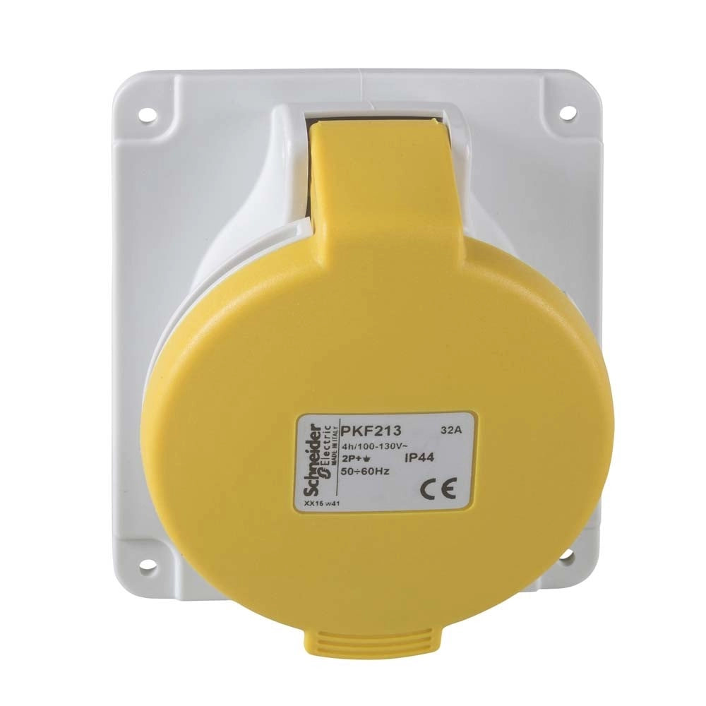 Presa da incasso inclinata IP44 32A 110V 2P+T Schneider