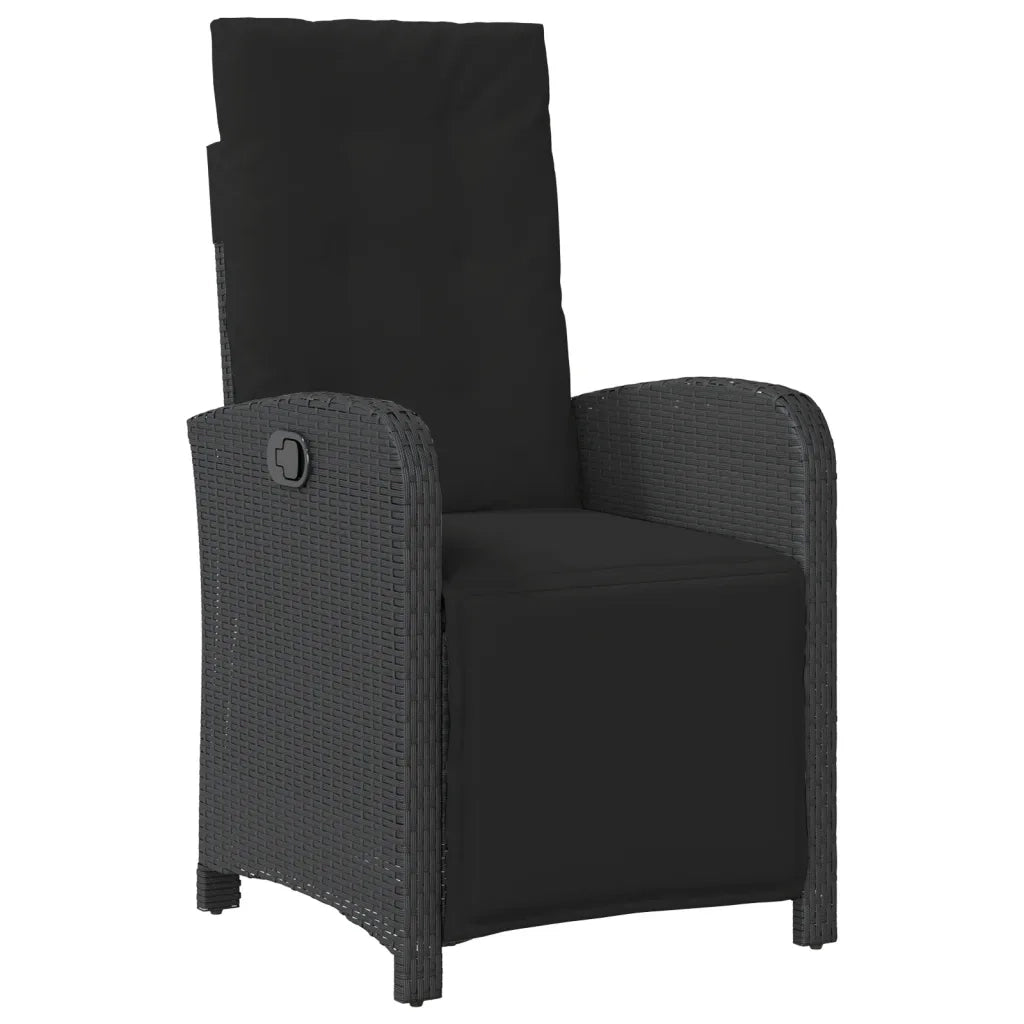 Set da BistrÃ² 3 pz con Cuscini Nero in Polyrattan