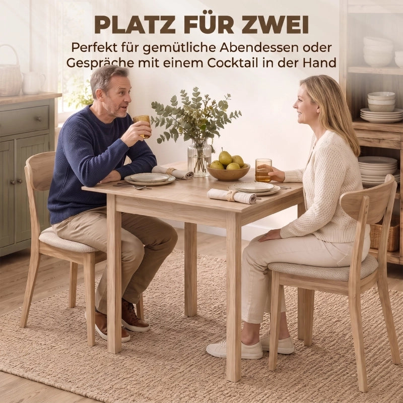 TAVOLO da pranzo quadrato 75x75x76 cm Legno di pino naturale