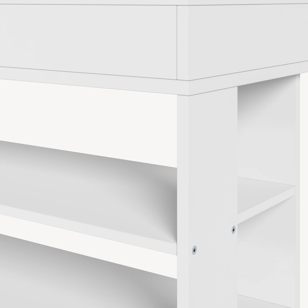 Scarpiera Boppeelo Scaffale a 5 Ripiani e Cassetto 94 x 75 x 30 cm - Bianco [en.casa]