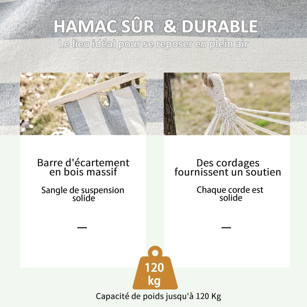 Amaca da viaggio portatile ¨C zephmum ¨C grigio chiaro cotone poliestere 200x100 cm
