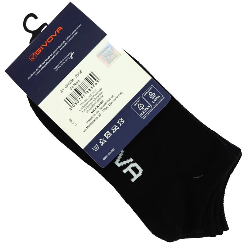 GIVOVA CALZINI FANTASMINO NERO UOMO 35/38 3PZ