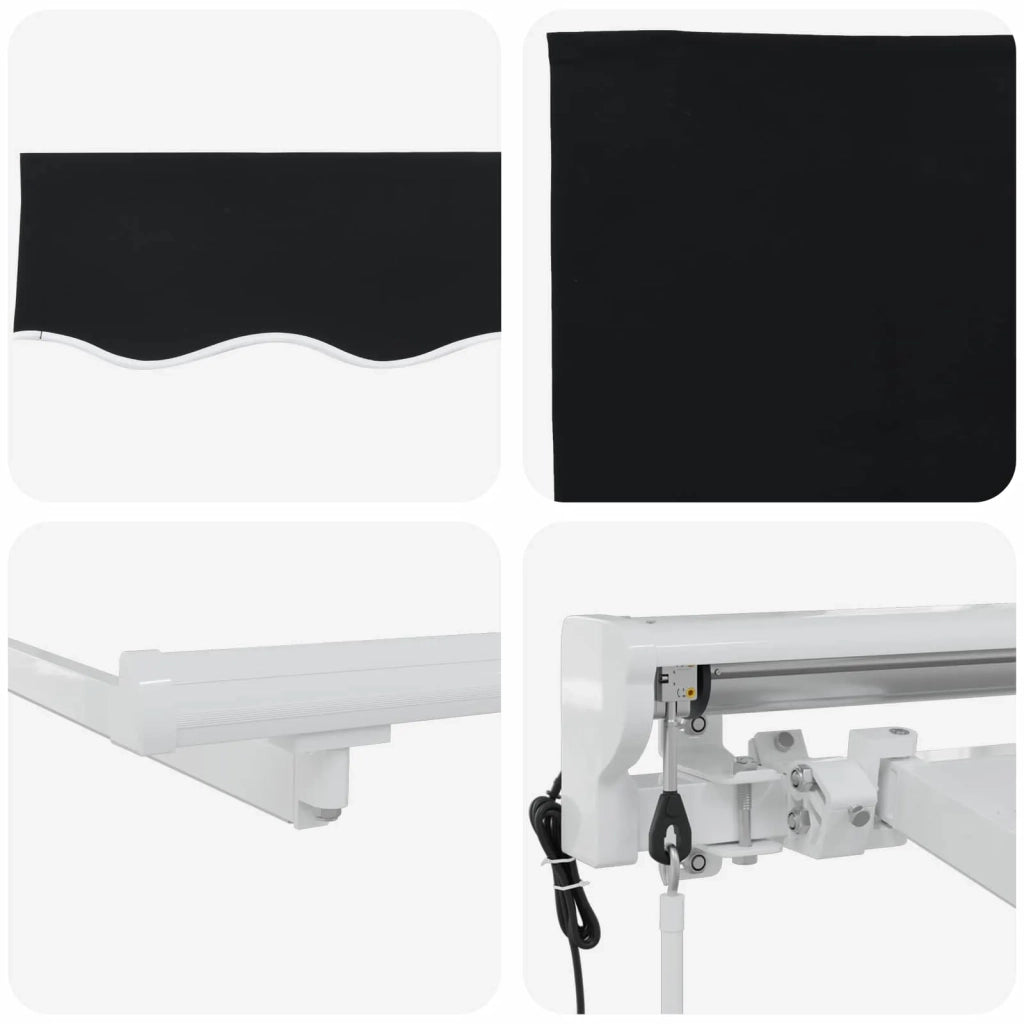 Tettuccio Elettrico Retrattile Nero e Bianco 4 × 3 m 3421363