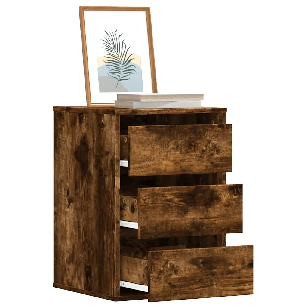 vidaXL Cassettiera Angolare Rovere Fumo 40x41x58cm Legno Multistrato