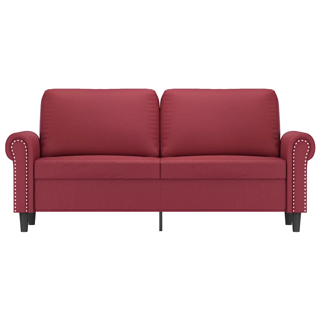 Divano a 2 Posti Rosso Vino 140 cm in Similpelle 359507