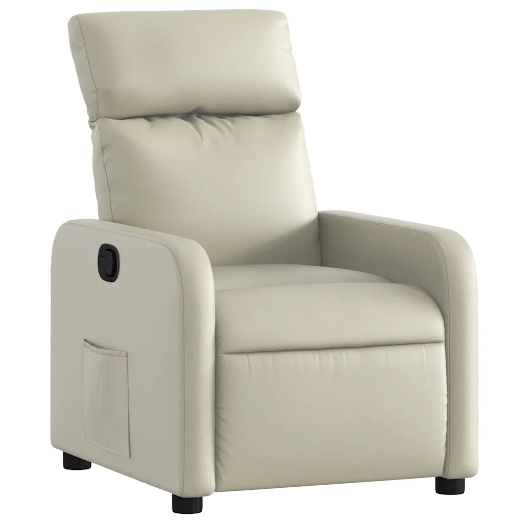 Divano Sedia-Poltrona Reclinabile Crema in Similpelle 141237