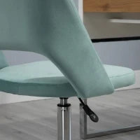 Sedia da Ufficio Ergonomica ad Altezza Regolabile, in Tessuto Vellutato, 49x60x79-91 cm, Verde Petrolio