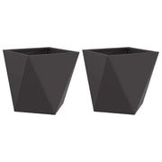 Set di 2 fioriere quadrate moderne per esterni 50 x 50 x 50 cm in acciaio nero 02_0053077