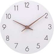 Orologio a Parete in MDF con Orologio a Clessidra in Cristallo, Non Tastante, Silenzioso, 30cm, Alimentato da Batterie, Grande, Facile da Leggere per Camera, Casa, Cucina, Camera da Letto, Ufficio, Scuola (Bianco)