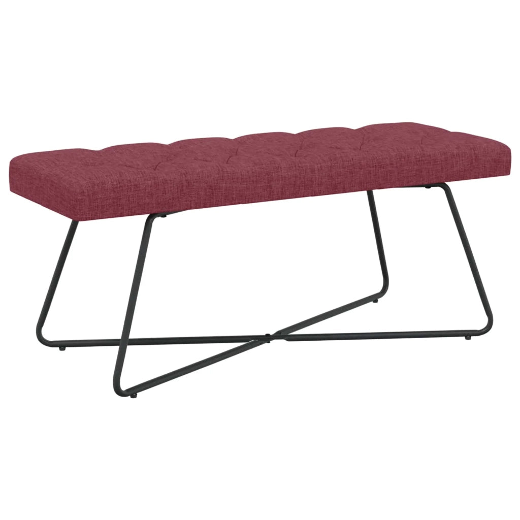 Panchina con bottoni imbottiti Rosso Vino 110 x 40 x 46 cm 42038374