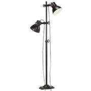 Lampada da Pavimento con 2 Paralumi Nera E27 in Ghisa CFW5670979