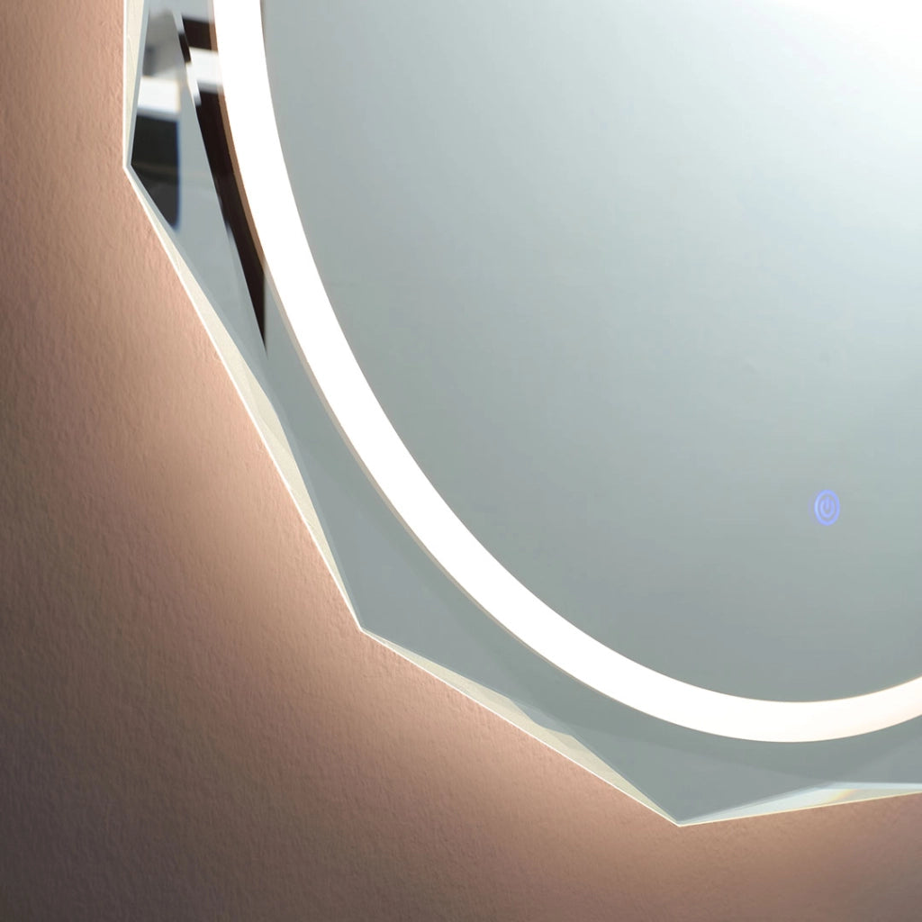 Specchio rotondo sfaccettato 75cm