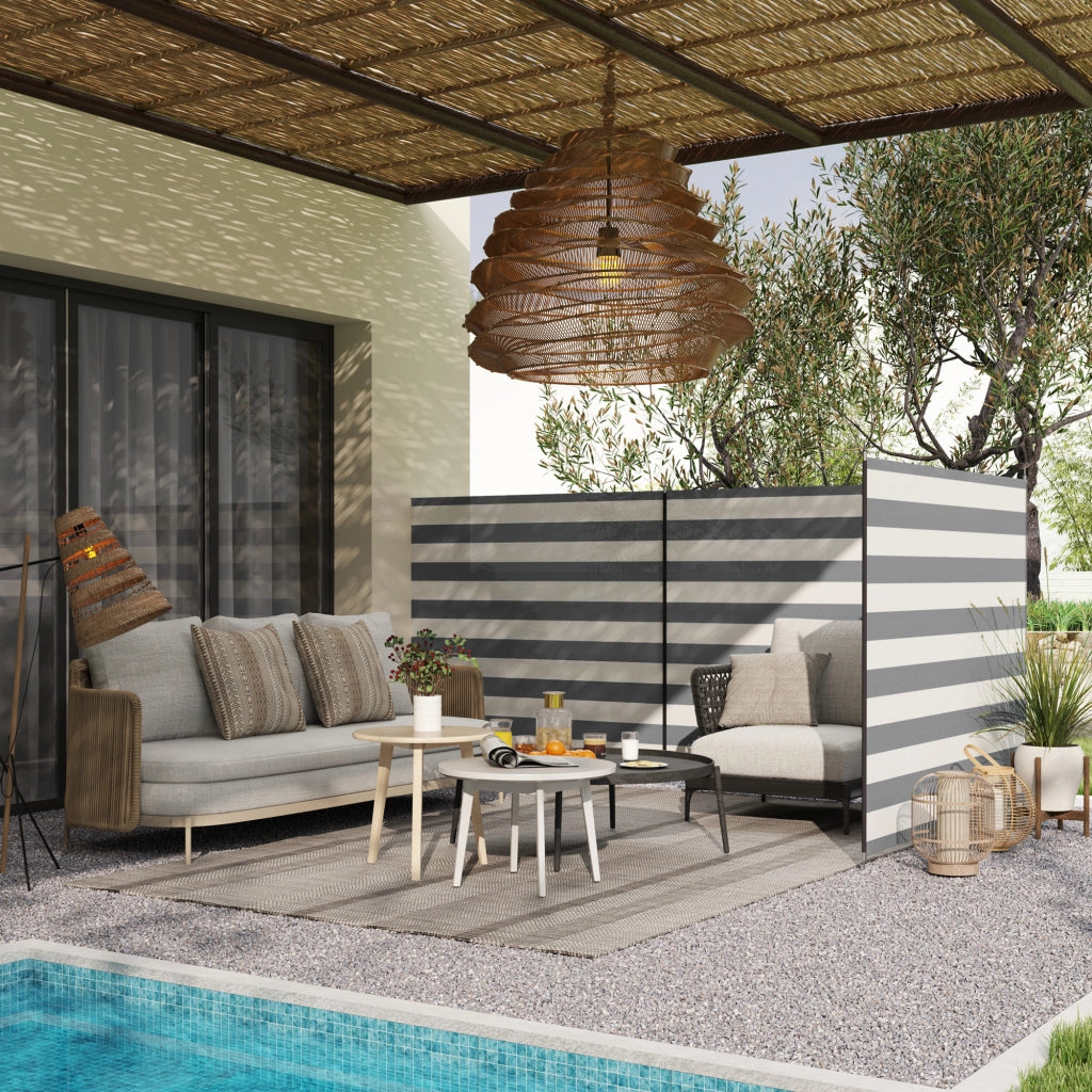 Paravento da giardino pieghevole ¨C zephmum ¨C grigio 540x150 cm