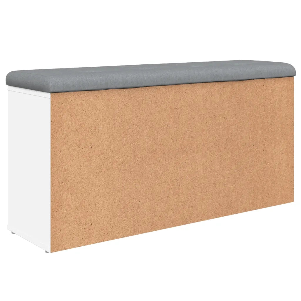 Panca Porta Scarpe-Sgabello-Panca Scarpiera Bianca 102x32x50 cm in Legno Multistrato