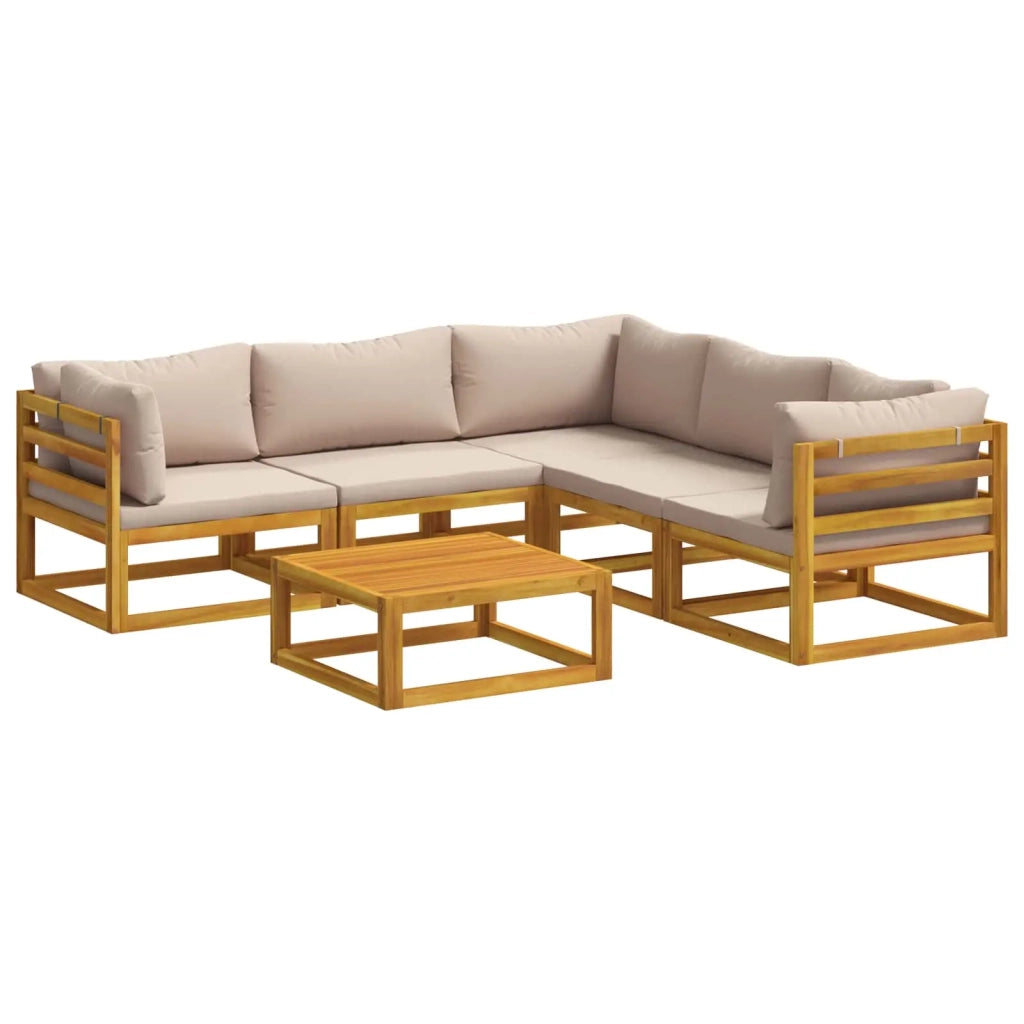 Set di divani 6 pz Naturale Legno di Acacia Massello 3417239