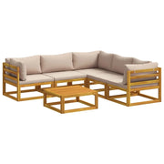 Set di divani 6 pz Naturale Legno di Acacia Massello 3417239