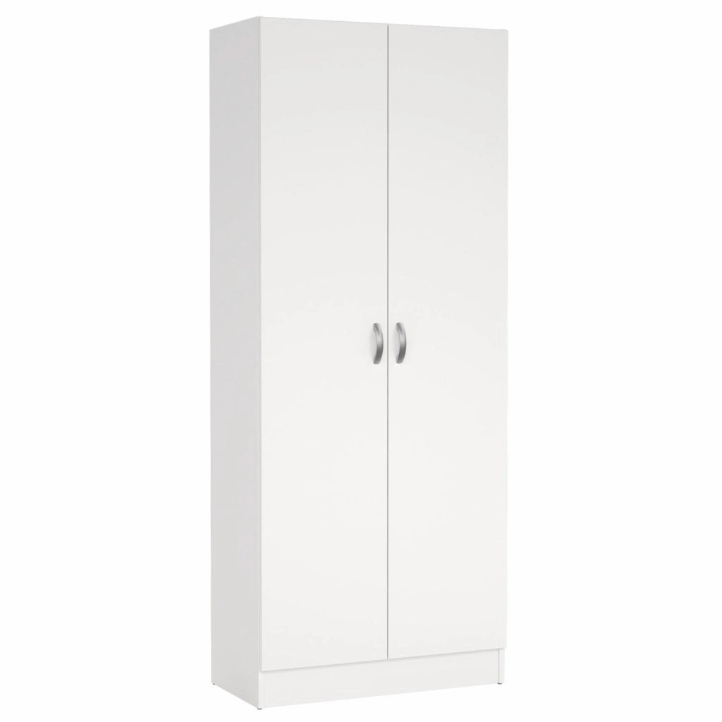 Armadio Multiuso 2 Ante Con 5 Ripiani Regolabili Mobile Moderno Salvaspazio Minimal Per Ingresso Camera Corridoio Lavanderia Ripostiglio Struttura Resistente 69.2 X 34.6 X 170.4 Cm Bianco