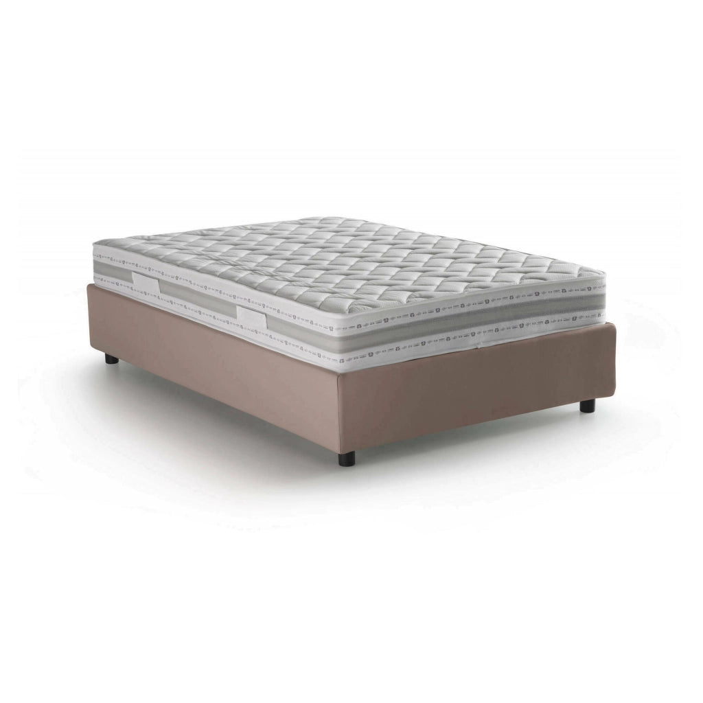 Aftis, Letto Piazza e Mezza Materasso Incluso Made in Italy, Grigio Tortora