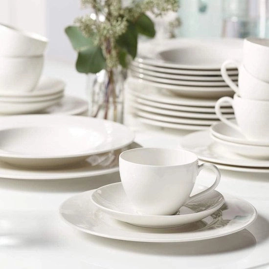 Servizi da caffè e piatti in ceramica - 30 pezzi - Resistenti a lavastoviglie e microonde - Porcella premium