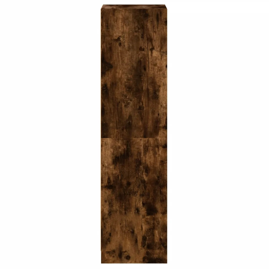 Credenza con Anta in Vetro Rovere Fumo 35x37x142 cm 836445