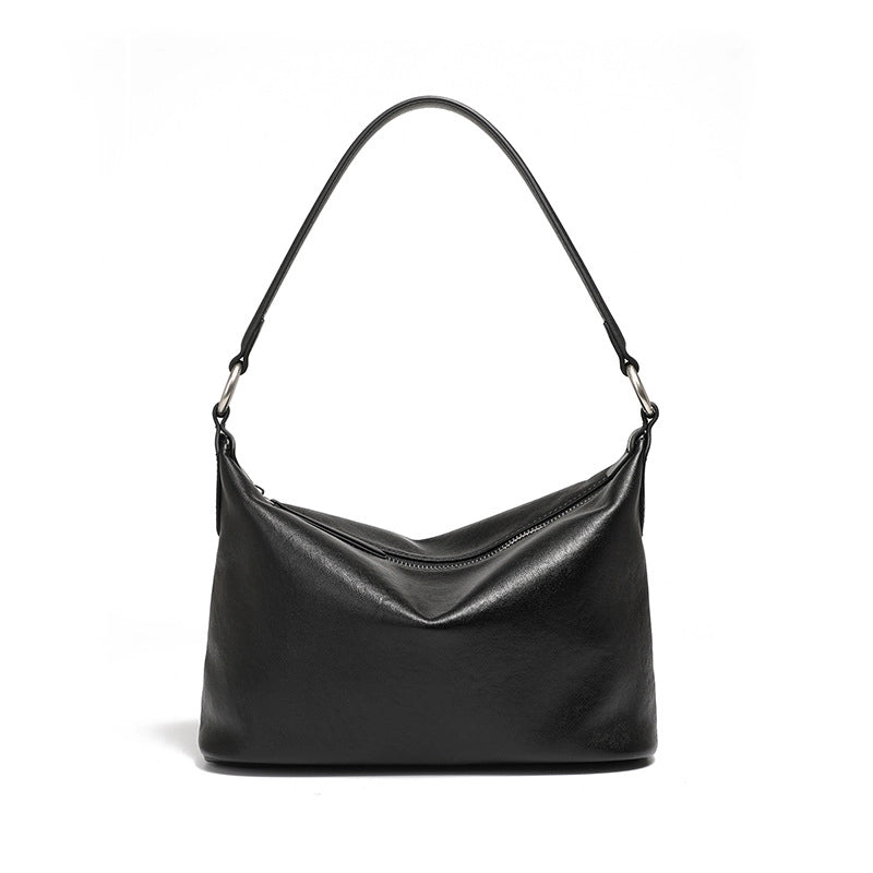 Borsa a tracolla da donna in vera pelle, stile western, nera