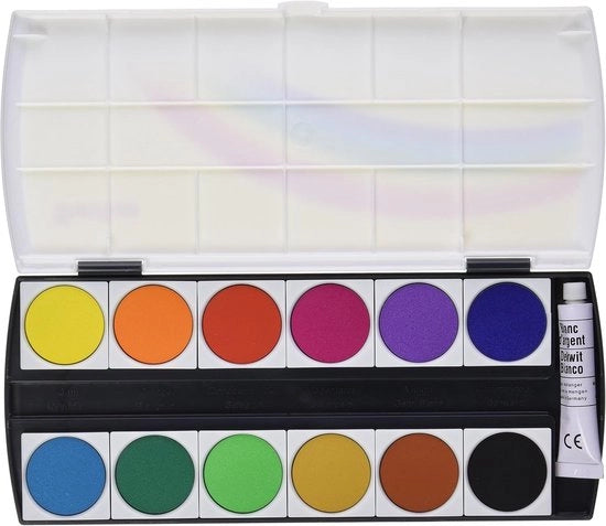 Cassa per vernici con 12 colori - adatta per artisti - 1 pezzo - con dekwit