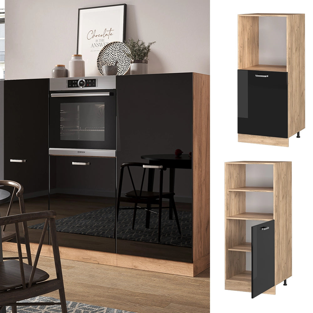 Vicco Mobile per forno da incasso Nero lucido 60 cm
