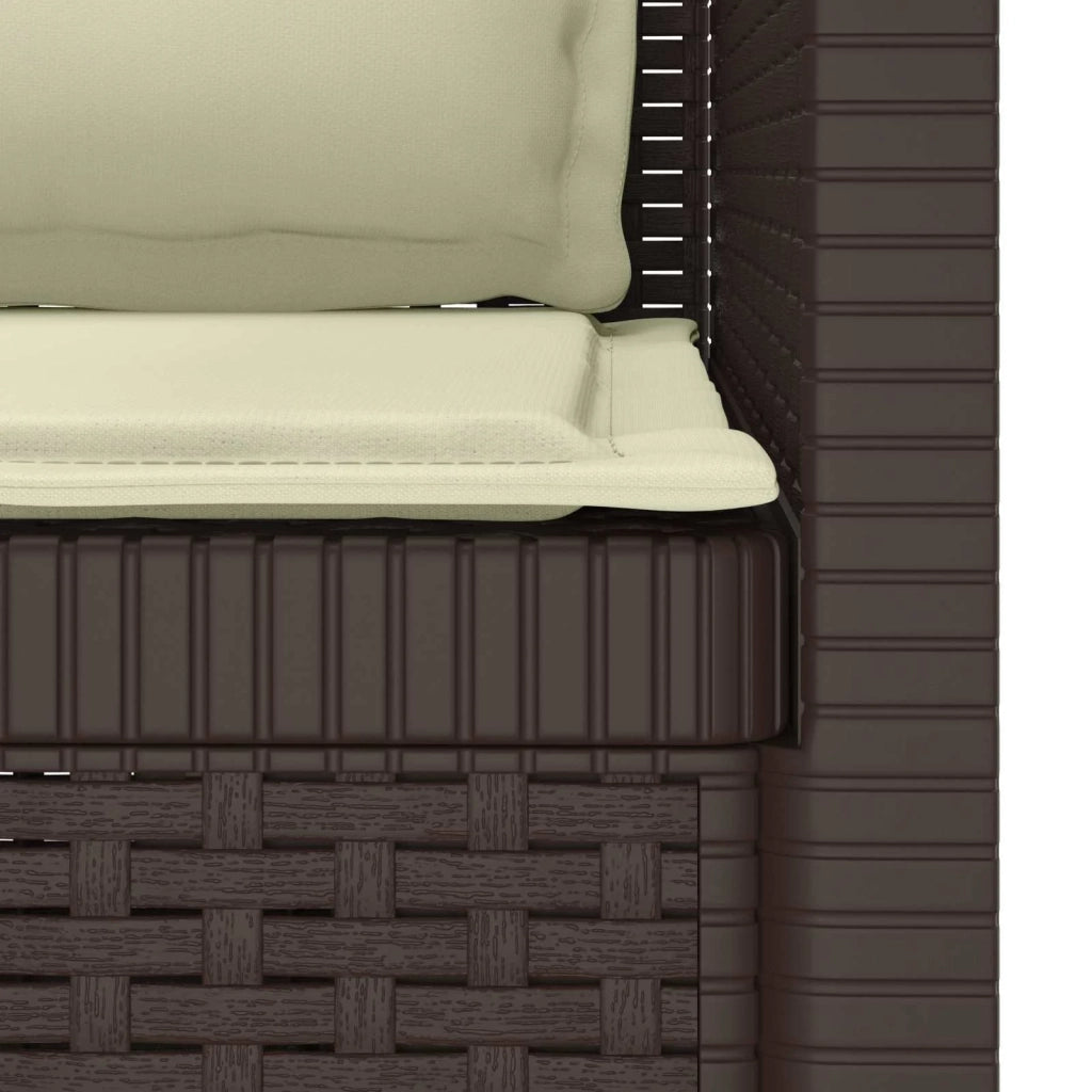 Poltrona a 1 Posto con Cuscini Aspetto Rattan PP Marrone 8011872