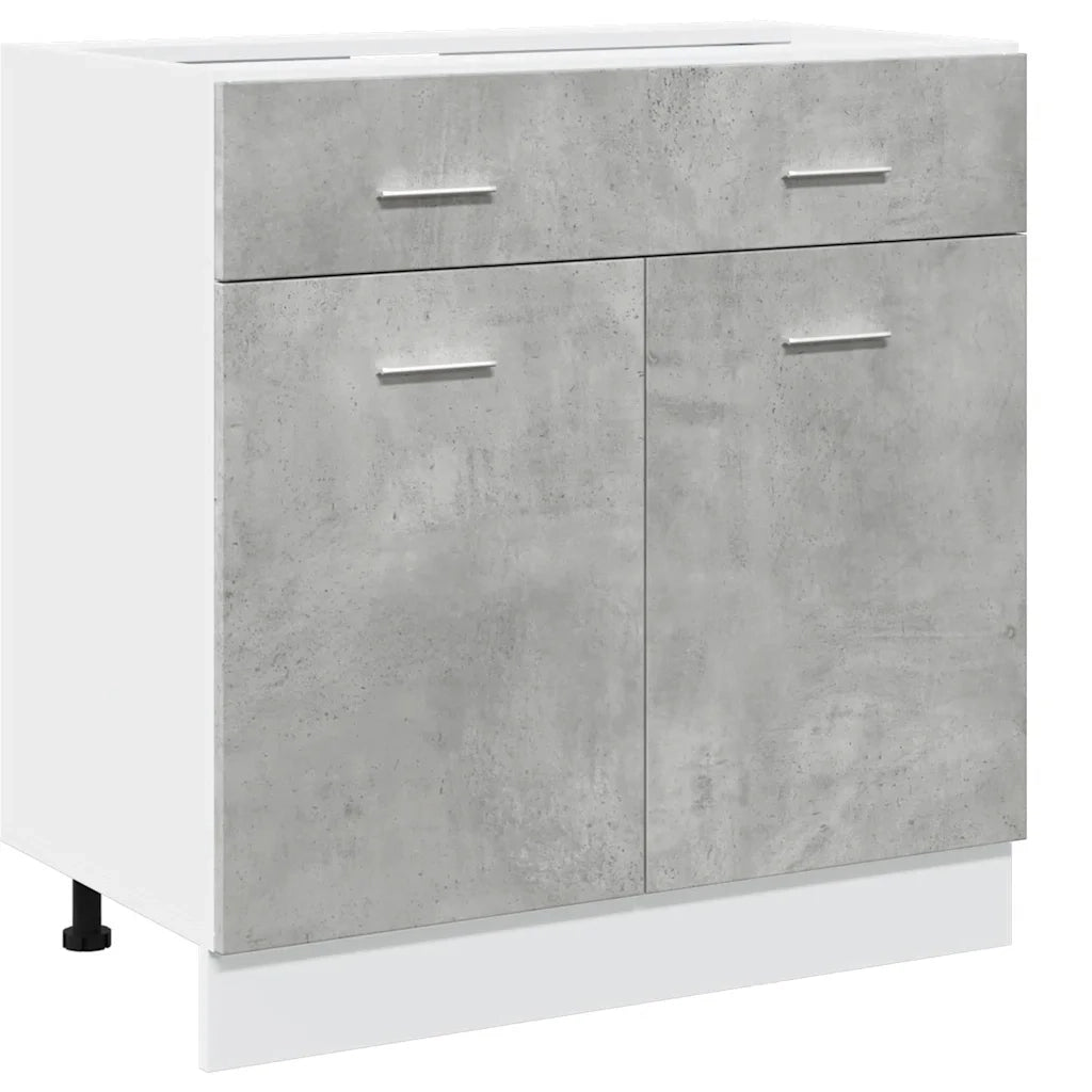 vidaXL Set Mobili da Bagno 7 pz “Lyon” Grigio Cemento