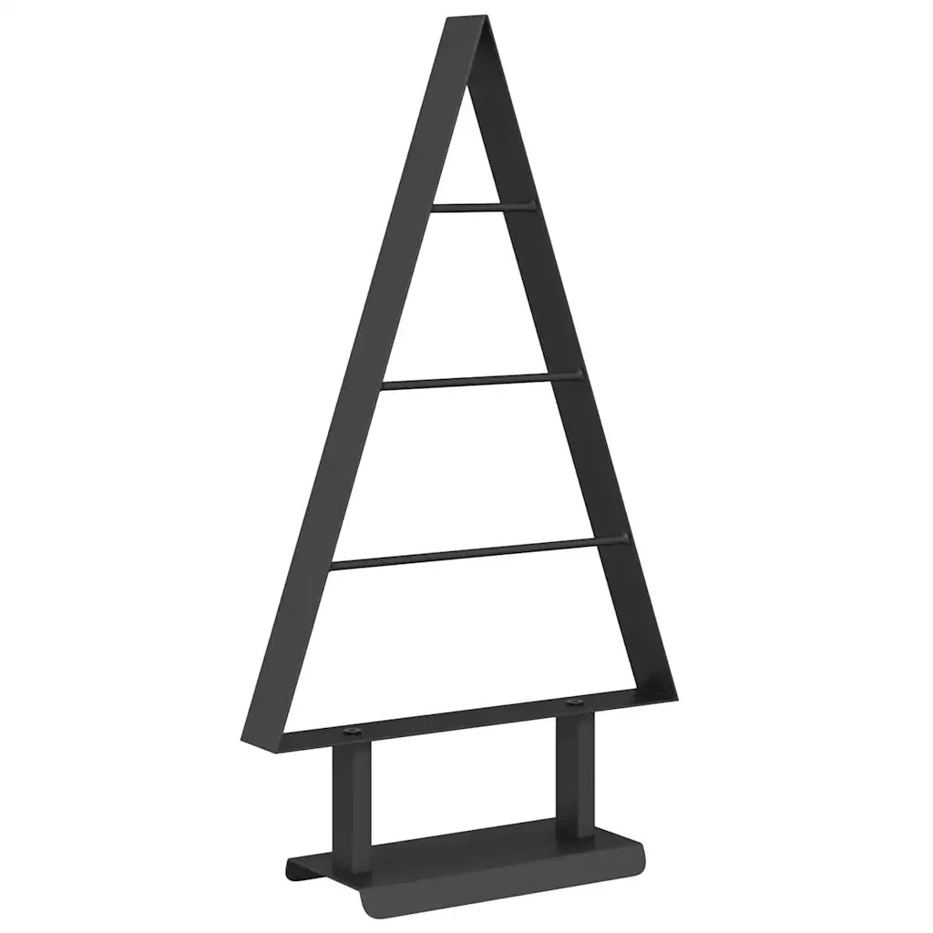 Albero di Natale | Decorazioni natalizie in metallo con supporto Nero 60 cm Acciaio