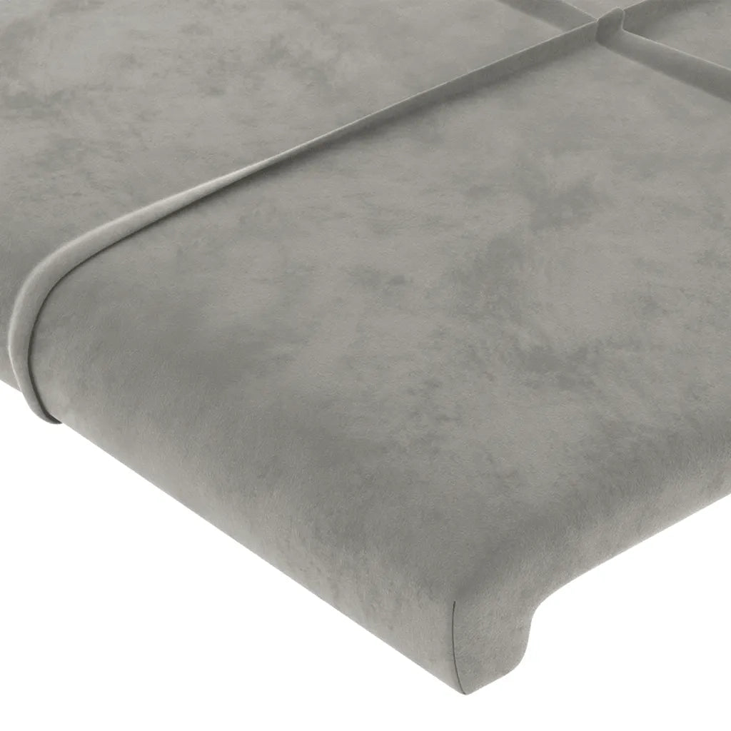 Testiera | Testata ad Orecchio Grigio Chiaro 93x16x78/88 cm in Velluto