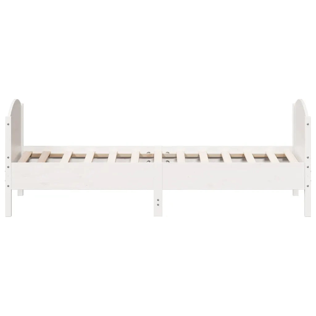 Letto senza Materasso Bianco 90x200 cm Legno Massello di Pino 842567
