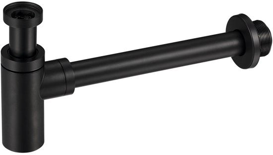 Sifone nero, 1 1/4 pollici x Ø 32 mm, acciaio inossidabile, sifone, interruttore di odore, regolabile, sifone universale per tubi, interruttore di odore a forma di tubo per lavandino