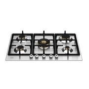Piano cottura Bertazzoni P755CPROX a gas da 75 cm. 5 zone con dual wok centrale inox