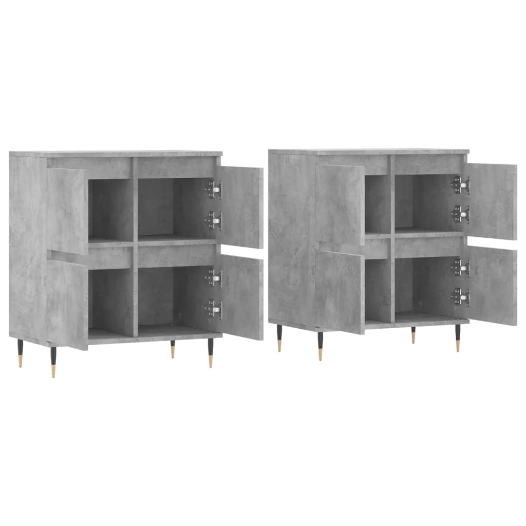 Buffet credenza cassettiera armadio mobile contenitore organizer per cucina soggiorno salotti set da 2 legno ingegnerizzato grigio 02_0036872